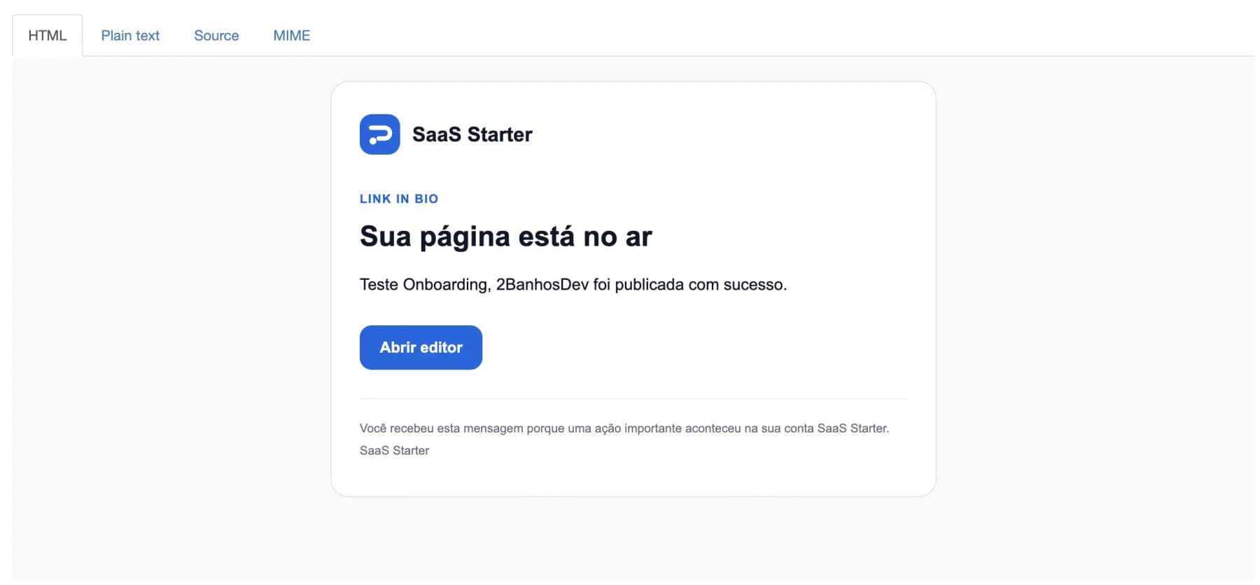 Template responsivo de e-mail transacional